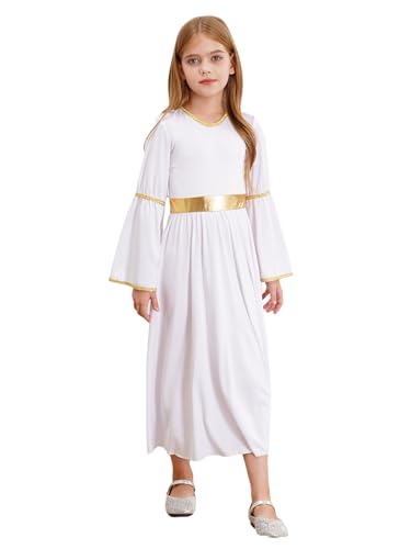 Girls Medieval Dress for Kids Renaissance Costume Long Sleeve Angel Dress Maxi Dance Gown2