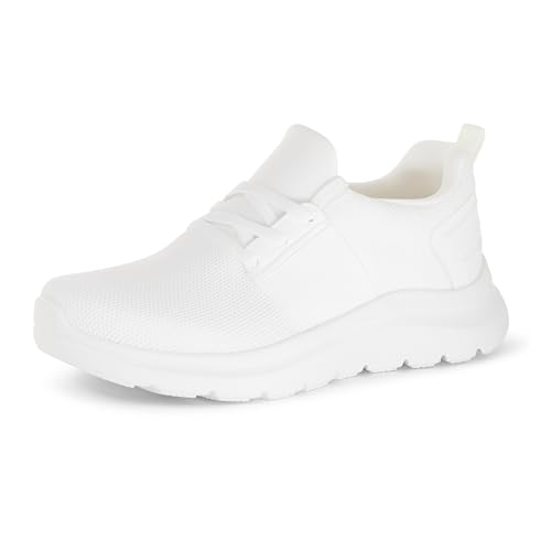 Best Looking White Sneakers for Women: Style & Comfort 12 Amazon Essentials Women's Lightweight Knit Cross Trainer Sneakers, White, 10