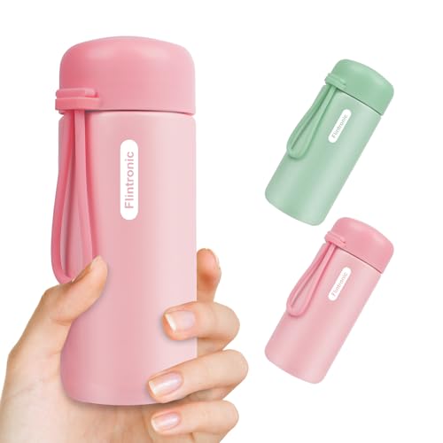 flintronic Mini Termos, 150 ML Botella de Agua Térmica de Acero Inoxidable, Taza Aislante Portátil de Acero Inoxidable, Sin BPA, Doble Pared al Vacío a Prueba de Fugas para la Gimnasio, Viajes