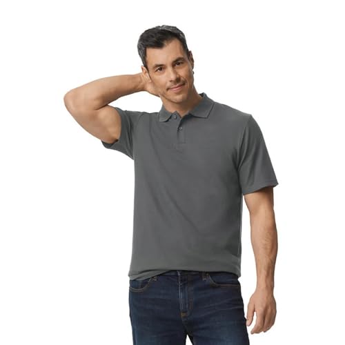 Image of Gildan Softstyle® Adult Double Pique Polo Brand Polo Charcoal