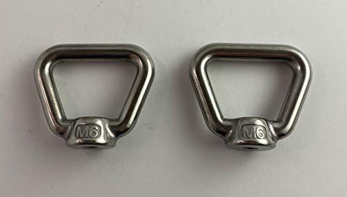 Image of US STAINLESS 2 Pieces Stainless Steel 316 M6 Lifting Eye Nut 6mm Bow Type 80704 US Shape Marine Grade Pitch of 1