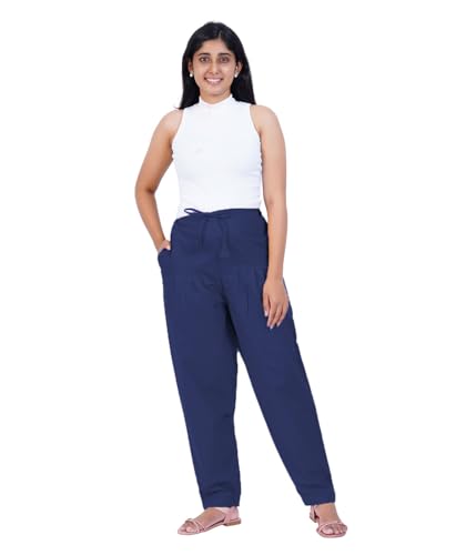 Image of Happy Bunny Salwar Pant - Modern Style Pure Cotton for Women - Ethnic Semi Patiala Trouser - Office,Home - All Day Comfort Wear with Drawstring