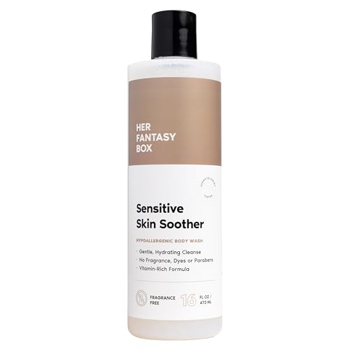 Image of Her Fantasy Box | Sensitive Skin Soother Gentle Body Wash - Fragrance-Free Probiotic Cleanser with Chamomile, pH Balanced, Vegan & Cruelty Free, 16 oz