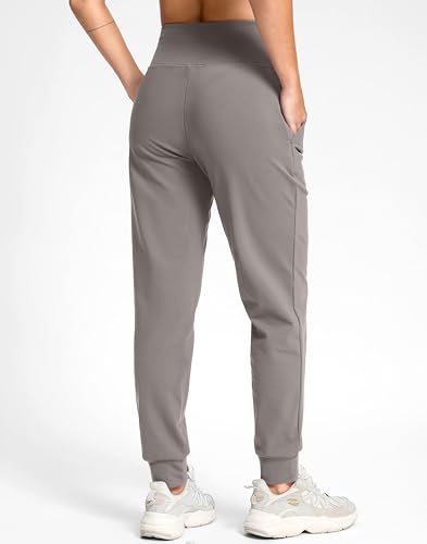 Image of G Gradual Women's Fleece Lined Joggers with Zipper Pocket Water Resistant Running Hiking Pants Winter Warm Thermal Sweatpants