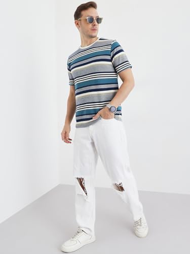 Image of Pivl Men's Summer Striped Style Trendy t Shirt