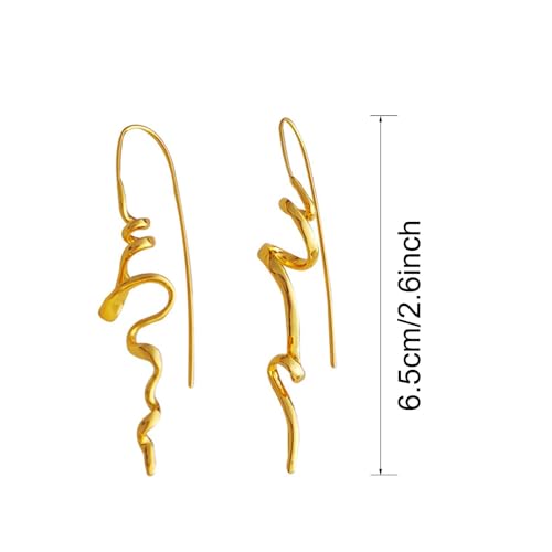 Silver Gold Earrings for Women Trendy Spiral Threader Earrings Silver Dangle Drop Earrings Hypoallergenic 14k Gold Unique Earrings Women Twist Simple Earrings Unique Jewelry for Women2