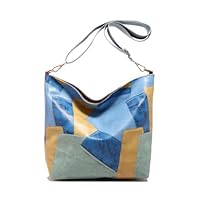 ALWY Bolsa Feminina Transversal Couro Elegante Estilosa (Azul)