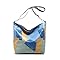 ALWY Bolsa Feminina Transversal Couro Elegante Estilosa (Azul)