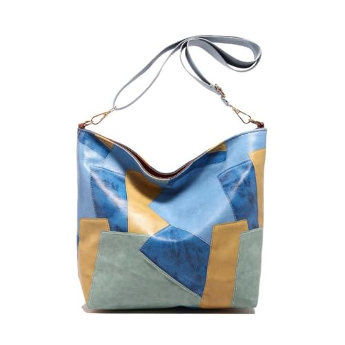 ALWY Bolsa Feminina Transversal Couro Elegante Estilosa (Azul)