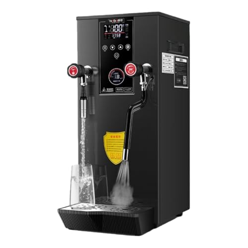 TVT ミルク泡立て器電動 業務用多目的ミルク泡立て器 沸騰水機 12L 110V スチームミルク泡立て機全自動沸騰 エスプレッソコーヒーテ、ィーコーヒーショップデザートショップホテルミルク用のディスプレイ ィーショップ飲料加熱 (ブラック)