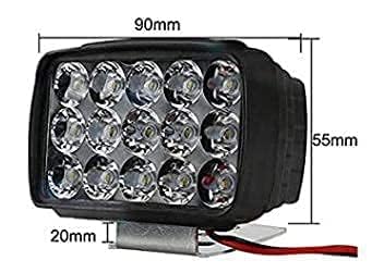 Image of 12V Waterproof Fog Lamp with 15 LEDs ? Off-Road Motorcycle & Scooty Bar Light (Pack of 2, White)
