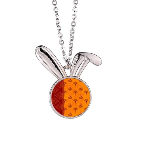Collier lapin orange coloré, le bijou porte-bonheur plein de tendresse