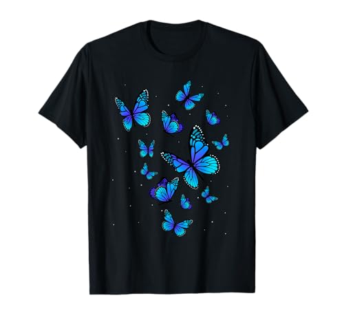 Blauer Schmetterling Kunst Garten Schöne Schmetterlinge T-Shirt