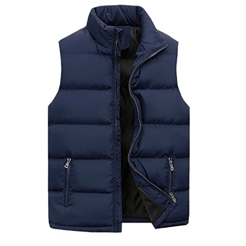 Chaleco parkas algodón casual ropa gruesa hombre azul marino