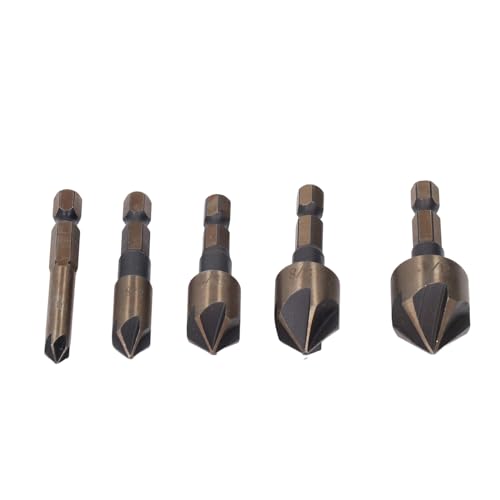 Foret conique multi-diamètre en acier robuste pour perçage progressif 5 pièces