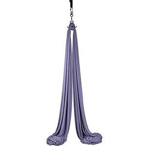 FLife-11-Yards-Aerial-Silks-Equipment-Low-to-Medium-Stretch-Aerial-Silk-Hardware-kit-for-Acrobatic-DanceAir-Yoga-Aerial-Yoga-Hammock-10-Meters-Long F.Life 11 Yards Aerial Silks Equipment- Medium Stretch Aerial Silk hardware kit For Acrobatic Dance,Air yoga, Aerial Yoga Hammock 10 meters Long (Dark Gray)