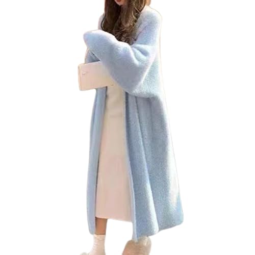 Long Fuzzy Cardigan Oversized Open Front Mohair Sweater Women Soft Cozy Warm Cardigan Trendy Coquette Loungewear