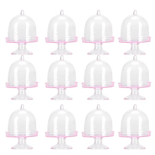 TOPINCN Candy Box 12 Set Mini Candy Box Cake Stand Cupcake Candy Display Plate with Lid Party Supplies()