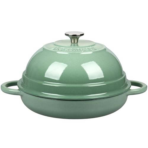 VORRINGARD Cast Iron Enameled Dutch Oven Pot with Lid for Bread Baking, Bread Oven, 6 Quart, Sage Green