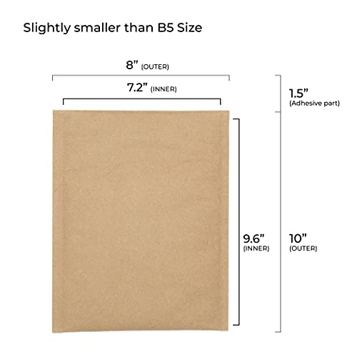 Ecoand Kraft Honeycomb Padded Mailers, 7.2 X 9.6 ", Thick Envelopes For Shipping And Packing, Premium Recycled Paper, Tamper Resistant Self-Sealing Top, 10 Pack (7.2 X 9.6 ") #TOP5
