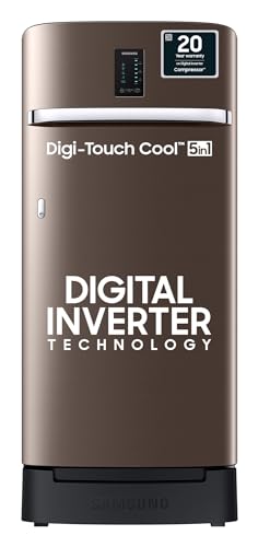 Image of Samsung 189 L, 4 Star, Digi-Touch Cool Digital Inverter, with Display Direct-Cool Single Door Refrigerator (RR21C2F24DX /HL, Luxe Brown, Base Stand Drawer, 2023 Model)