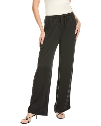 CHASER Womens Silky Woven Lace Inserts Leee Trouser, Xs, Black