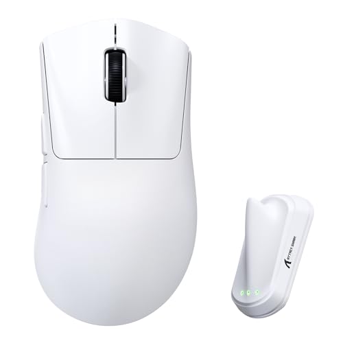 Image of ATTACK SHARK V8 8K Wireless Gaming Mouse Whit 42000 DPI-PAW3950 MAX Sensor-59g Lightweight-Nordic54L15 MCU-400h Battery Life, Triple Modes,Gaming Accessories for PC /Laptop /Mac (White)