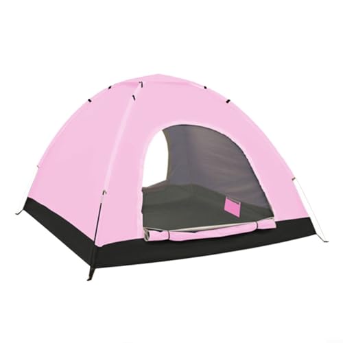 Sandyseptember Tienda familiar ultraligera de fibra de vidrio con puerta de malla Material Oxford impermeable para acampar al aire libre senderismo (rosa)