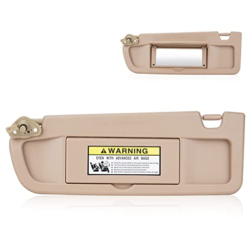 Beige Left Side Sun Visor for 2006-2011 Honda Civic EX LX Sedan SI Coupe Car Visor Replacement for 83280-SNA-A01ZA Driver Side Sunvisor