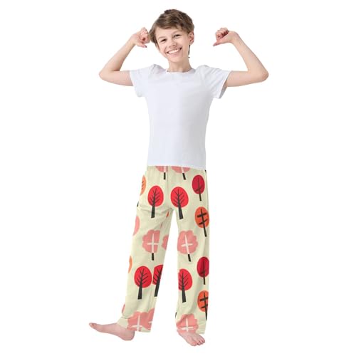 Trees Yellow Pajama Pants with Pockets 6-8Y A23047313