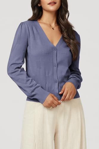 Image of Arach&Cloz Women's Soft Cropped Cardigan Casual Lightweight Shrug Sweater Tops