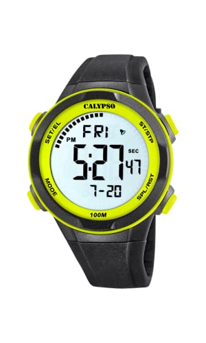 Montre digitale homme Calypso pour le sport étanche 10 ATM et double fuseau horaire