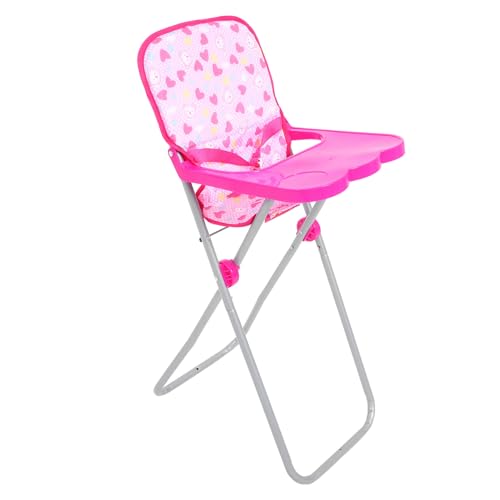 Vaguelly Baby Doll High Toy High Chair Toddler Furniture Toy Chair, Baby Doll Stroller Miniature Nursery Doll Furniture Pink