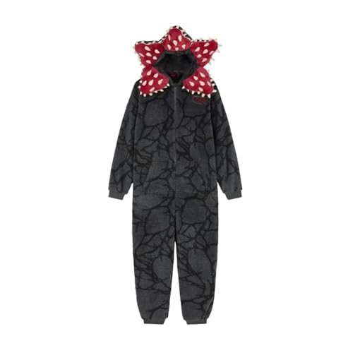 Maooye Demogorgon Hooded Jumpsuit Long Sleeve Pajama 3D Hoody Onesie Loungewear Fuzzy Fall Winter Warm Thermal Fluffy Homewear Suit (US Alpha X-Large Regular Regular) Grey