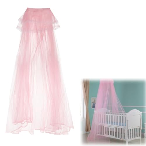 Crib Mosquito Net Universal Dome Cot Bed Crib Canopy Round Lace Mosquito Netting Foldable Nursery Bed Net Hanging Dome Curtain Netting