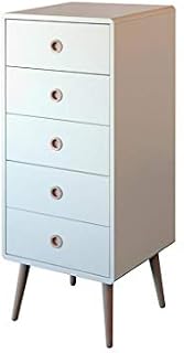 Steens Soft Line 5 Drawer Chest, Oak, White, Narrow