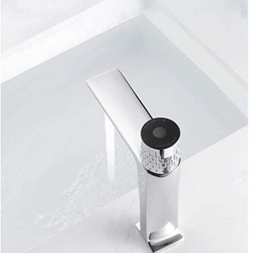 Grifo de lavabo frío y caliente con sensor inteligente monomando cromado 8