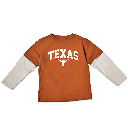 College Kids Texas Longhorns Toddler Long Sleeve Layered Tee (5/6T) Orange