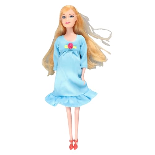 Generic Muñeca Embarazada, 11 Muñeca de Moda de Figma Móvil Conjunta con Barriga Extraíble para Simulación de Recuperación Posparto, Colorido Juguete de Bricolaje para Niñas para Niñas (Azul)