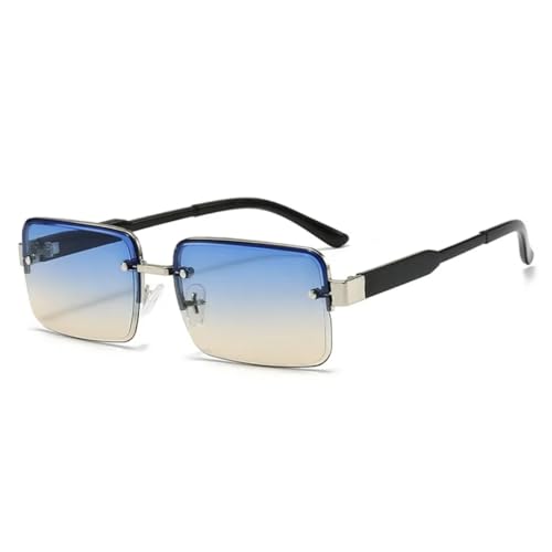 Lunettes de soleil vintage rectangulaires aux finitions soignées et au design esthétique unisexe