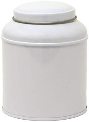 Pure White - Kitchen Tin/Caddy/Canister/Container - Plain White Metal - Tea/Coffee/Sugar/Cake/Biscuit/Foodstuff Storage (Square Caddy 100 g)