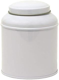 Pure White - Kitchen Tin/Caddy/Canister/Container - Plain White Metal - Tea/Coffee/Sugar/Cake/Biscuit/Foodstuff Storage (Square Caddy 100 g)