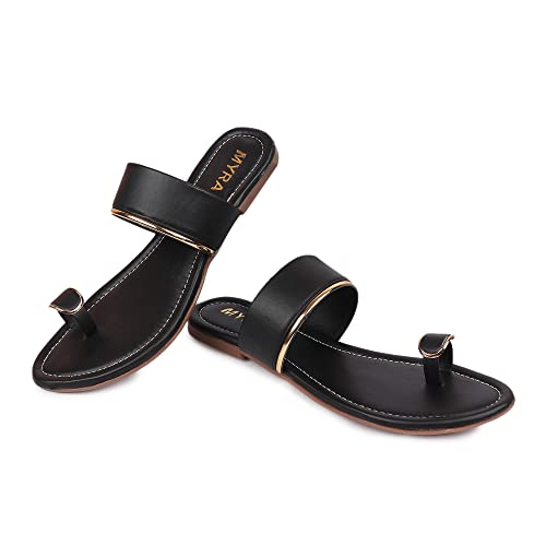 Image of MYRA Women's Solid Toe-ring Casual Flat Chappal | Casual Ladies Flats - MS1327C