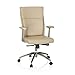 hjh OFFICE 600520 Chefsessel Monza 10 Leder Beige Bürostuhl gepolstert, niedrige Rückenlehne