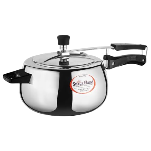 Image of Surya Flame Aluminium 5 Litre Pressue cooker inner lid,Queen Gas and Induction Compatible ISI certified (Silver) 3 Year Doorstep Warranty