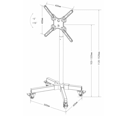 Soporte móvil para TV 14-55'' altura ajustable con ruedas miniatura 2
