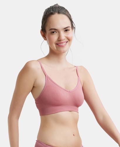 Image of Jockey FE53 Women's Wired Padded Super Combed Cotton Elastane Strech Medium Coverage Plunge Neck Pushup Bra with Multiway Styling
