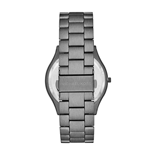Michael Kors Men's Slim Runway Quartz Watch With Stainless Steel Strap, Gunmetal, 22 (Model: Mk1044) #TOP3