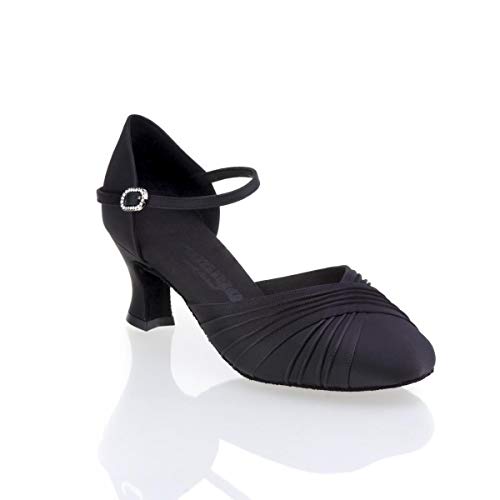Chaussures de danse en satin noir Rummos fabriquées au Portugal de façon artisanale