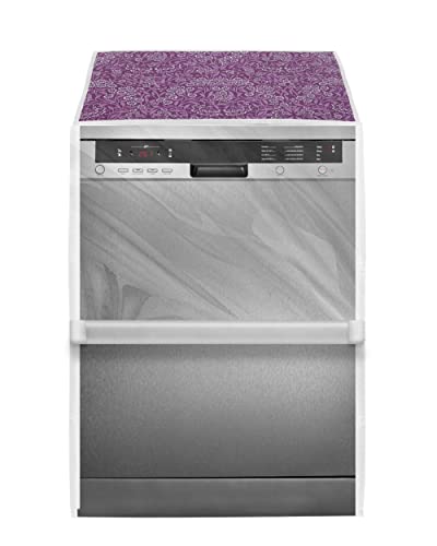 Image of Classic Dishwasher Cover Suitable for LG of 12, 13, 14 and 15 Place Setting (63cmsX63cmsX81cms, Purple Flower)